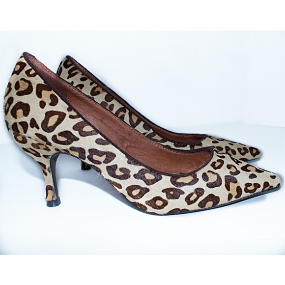 Jeffrey Campbell calf hair leopard kitten heels Sz 6 - Picture 2 of 6